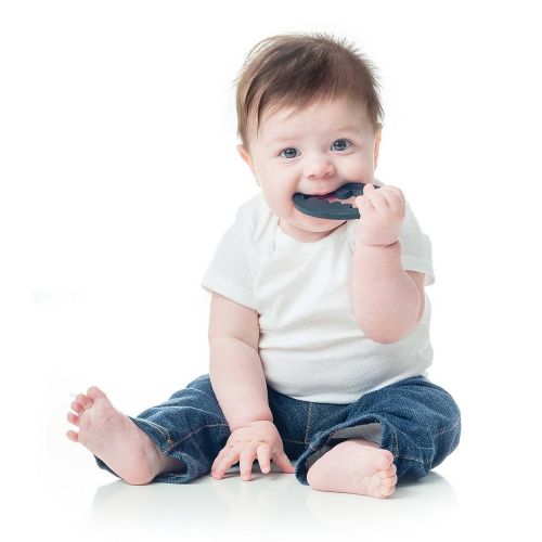 범킨스 Bumkins Silicone Teether, Textured, Soft, Flexible, Bacteria Resistant  Blue Cloud