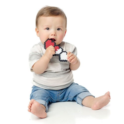 범킨스 Bumkins Silicone Teether, Textured, Soft, Flexible, Bacteria Resistant  Blue Cloud