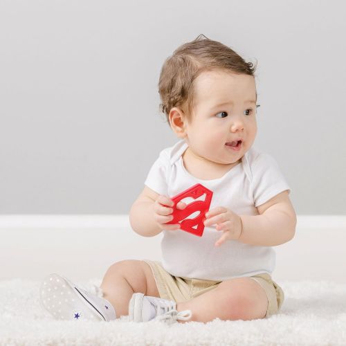 범킨스 Bumkins Silicone Teether, Textured, Soft, Flexible, Bacteria Resistant  Blue Cloud