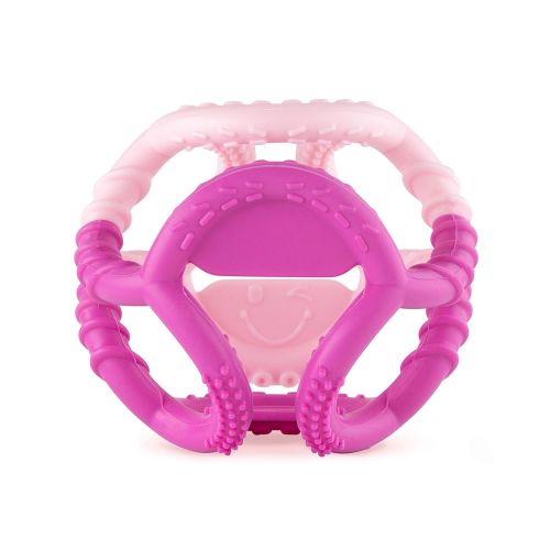 범킨스 Bumkins Silicone Teether, Textured, Soft, Flexible, Bacteria Resistant  Blue Cloud