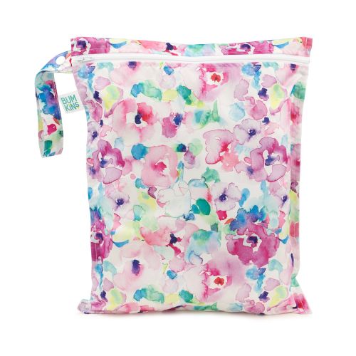 범킨스 [아마존베스트]Bumkins Waterproof Wet Bag, Washable, Reusable for Travel, Beach, Pool, Stroller, Diapers, Dirty Gym Clothes, Wet Swimsuits, Toiletries, Electronics, Toys, 12x14  Watercolors