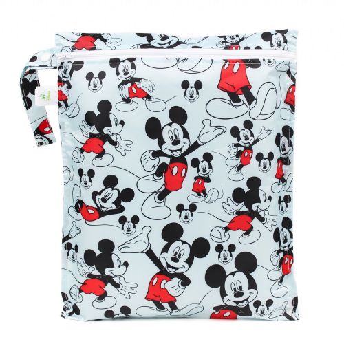 범킨스 [아마존베스트]Bumkins Disney Mickey Mouse Waterproof Wet Bag, Washable, Reusable for Travel, Beach, Pool, Stroller, Diapers, Dirty Gym Clothes, Wet Swimsuits, Toiletries, Electronics, Toys, 12x1