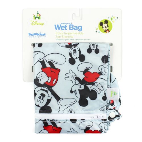 범킨스 [아마존베스트]Bumkins Disney Mickey Mouse Waterproof Wet Bag, Washable, Reusable for Travel, Beach, Pool, Stroller, Diapers, Dirty Gym Clothes, Wet Swimsuits, Toiletries, Electronics, Toys, 12x1