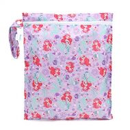 [아마존베스트]Bumkins Disney Ariel Waterproof Wet Bag, Washable, Reusable for Travel, Beach, Pool, Stroller, Diapers, Dirty Gym Clothes, Wet Swimsuits, Toiletries, Electronics, Toys, 12x14