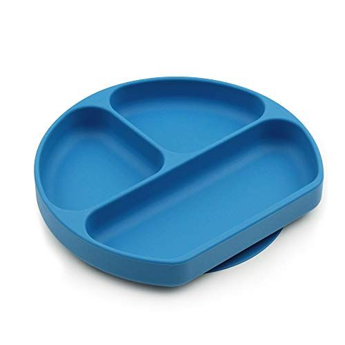 범킨스 [아마존베스트]Bumkins Silicone Grip Dish, Suction Plate, Divided Plate, Baby Toddler Plate, BPA Free, Microwave...