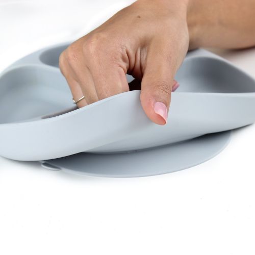 범킨스 [아마존베스트]Bumkins Silicone Grip Dish, Suction Plate, Divided Plate, Baby Toddler Plate, BPA Free, Microwave...