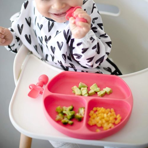 범킨스 [아마존베스트]Bumkins Silicone Grip Dish, Suction Plate, Divided Plate, Baby Toddler Plate, BPA Free, Microwave...