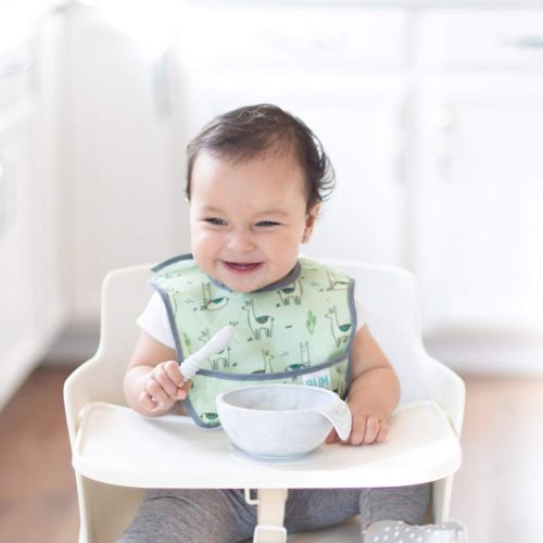 범킨스 [아마존베스트]Bumkins Suction Silicone Baby Feeding Set, Bowl, Lid, Spoon, BPA-Free, First Feeding, Baby Led Weaning - Marbled