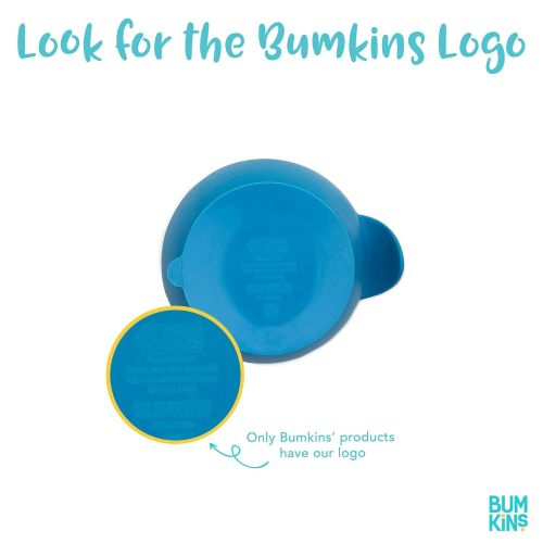 범킨스 [아마존베스트]Bumkins Suction Silicone Baby Feeding Set, Bowl, Lid, Spoon, BPA-Free, First Feeding, Baby Led Weaning - Dark Blue