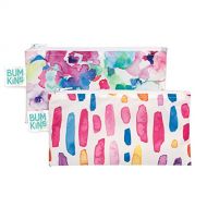 [아마존베스트]Bumkins Snack Bags, Reusable, Washable, Food Safe, BPA Free, 2-Pack  Watercolor & Brushstrokes