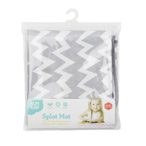 범킨스 [아마존베스트]Bumkins Splat Mat, Waterproof, Washable for Floor or Table, Under Highchairs, Art, Crafts, Playtime 42x42  Gray Chevron