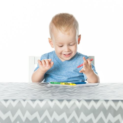 범킨스 [아마존베스트]Bumkins Splat Mat, Waterproof, Washable for Floor or Table, Under Highchairs, Art, Crafts, Playtime 42x42  Gray Chevron