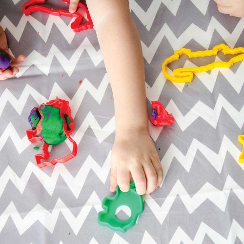 범킨스 [아마존베스트]Bumkins Splat Mat, Waterproof, Washable for Floor or Table, Under Highchairs, Art, Crafts, Playtime 42x42  Gray Chevron