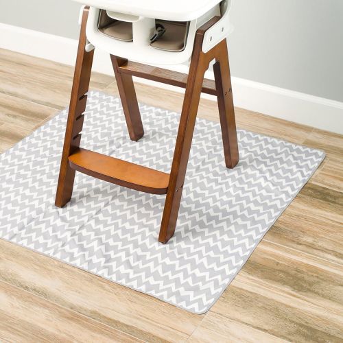 범킨스 [아마존베스트]Bumkins Splat Mat, Waterproof, Washable for Floor or Table, Under Highchairs, Art, Crafts, Playtime 42x42  Gray Chevron