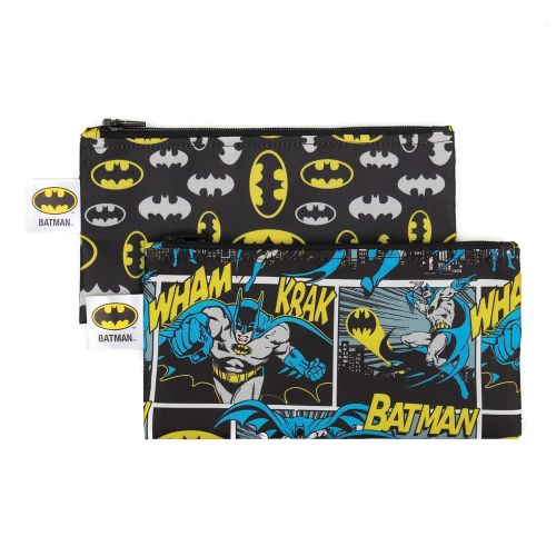 범킨스 [아마존베스트]Bumkins DC Comics Batman Snack Bags, Reusable, Washable, Food Safe, BPA Free, Pack of 2