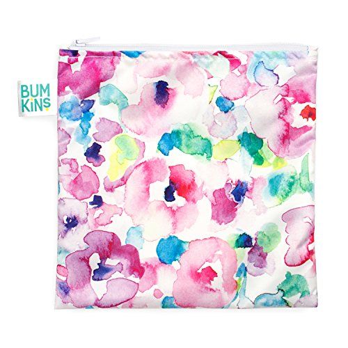 범킨스 [아마존베스트]Bumkins Sandwich Bag/Snack Bag, Reusable, Washable, Food Safe, BPA Free, 7x7  Watercolor