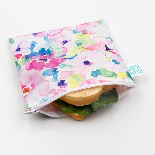 범킨스 [아마존베스트]Bumkins Sandwich Bag/Snack Bag, Reusable, Washable, Food Safe, BPA Free, 7x7  Watercolor