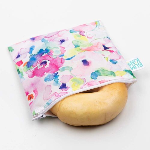 범킨스 [아마존베스트]Bumkins Sandwich Bag/Snack Bag, Reusable, Washable, Food Safe, BPA Free, 7x7  Watercolor