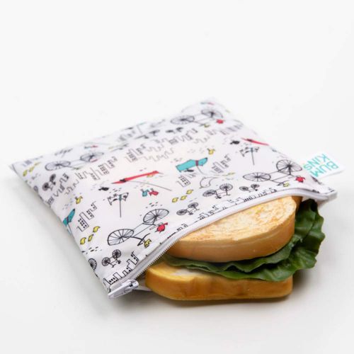 범킨스 [아마존베스트]Bumkins Sandwich Bag/Snack Bag, Reusable, Washable, Food Safe, BPA Free, 7x7  Urban Bird