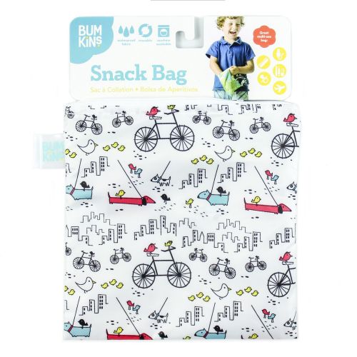 범킨스 [아마존베스트]Bumkins Sandwich Bag/Snack Bag, Reusable, Washable, Food Safe, BPA Free, 7x7  Urban Bird