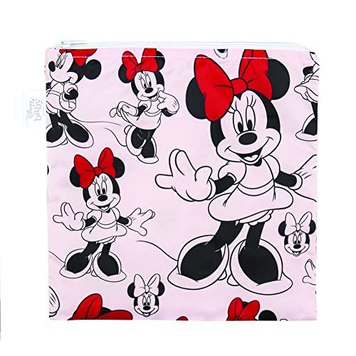 범킨스 Bumkins Sandwich/Snack Bag, Disney Reusable, Washable, Food Safe, BPA Free, Minnie Mouse, 7 x 7