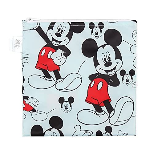 범킨스 Bumkins Sandwich / Snack Bag, Disney Reusable, Washable, Food Safe, BPA Free, Mickey Mouse, 7 x 7