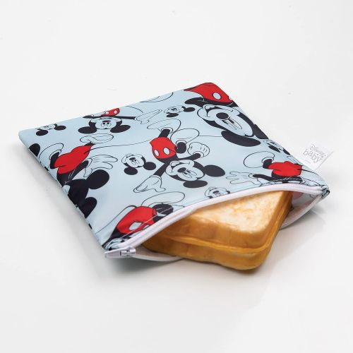 범킨스 Bumkins Sandwich / Snack Bag, Disney Reusable, Washable, Food Safe, BPA Free, Mickey Mouse, 7 x 7