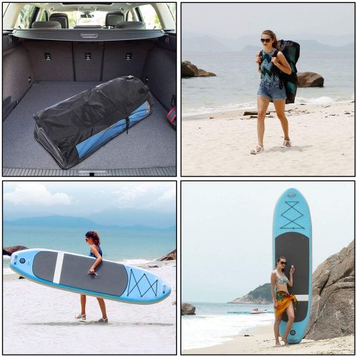  Bunao Aufblasbares 15-18cm Dickes Stand Up Paddelboard .EINFACHER PADDELN Lernen: SICHERES Stehen UND SUPER AUFTRIEB, Doppelhub-Pumpe + Grosse Tragetasche 300cm/305cm/330cm