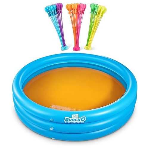  Original Bunch O Balloons Splash Pool with Tropical Party 100+ Rapid-Filling Self Sealing Water Balloons by ZURU, Water Balloon for Family, Kids, Teens and Adults, Summer and Outdoor Toy