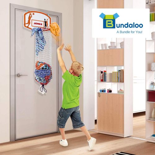  Bundaloo Basketball Laundry Hamper - Over The Door 2 in 1 Hanging Basketball Hoop Or Laundry Hamper Boys & Girls Room Decor - Fun Gift