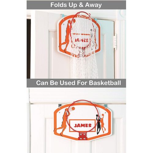  Bundaloo Basketball Laundry Hamper - Over The Door 2 in 1 Hanging Basketball Hoop Or Laundry Hamper Boys & Girls Room Decor - Fun Gift