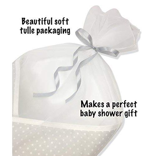  BundleBee Baby Wrap/Swaddle/Blanket, Feather Light/Grey Polka Dot, 0-4 Months