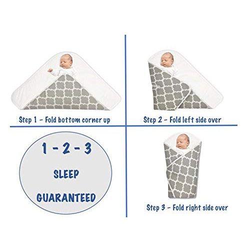  BundleBee Baby Wrap/Swaddle/Blanket, Feather Light/Grey Polka Dot, 0-4 Months