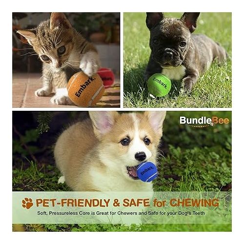  Colorful Squeaky Tennis Balls for Small Dogs and Puppies - 1.5 Inch - 12 Pack - Dog Training Toys for Positive Reinforcement, Interactive Squeaker Ball To Engage Attention Outside, Ball Launcher Fetch