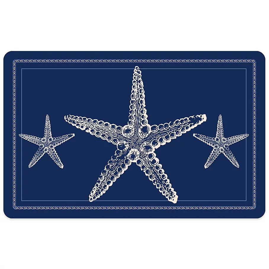 Bungalow Flooring 23-Inch x 36-Inch Nautical Sea Star Accent Kitchen Mat