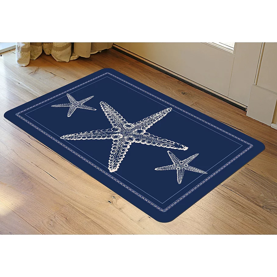  Bungalow Flooring 23-Inch x 36-Inch Nautical Sea Star Accent Kitchen Mat