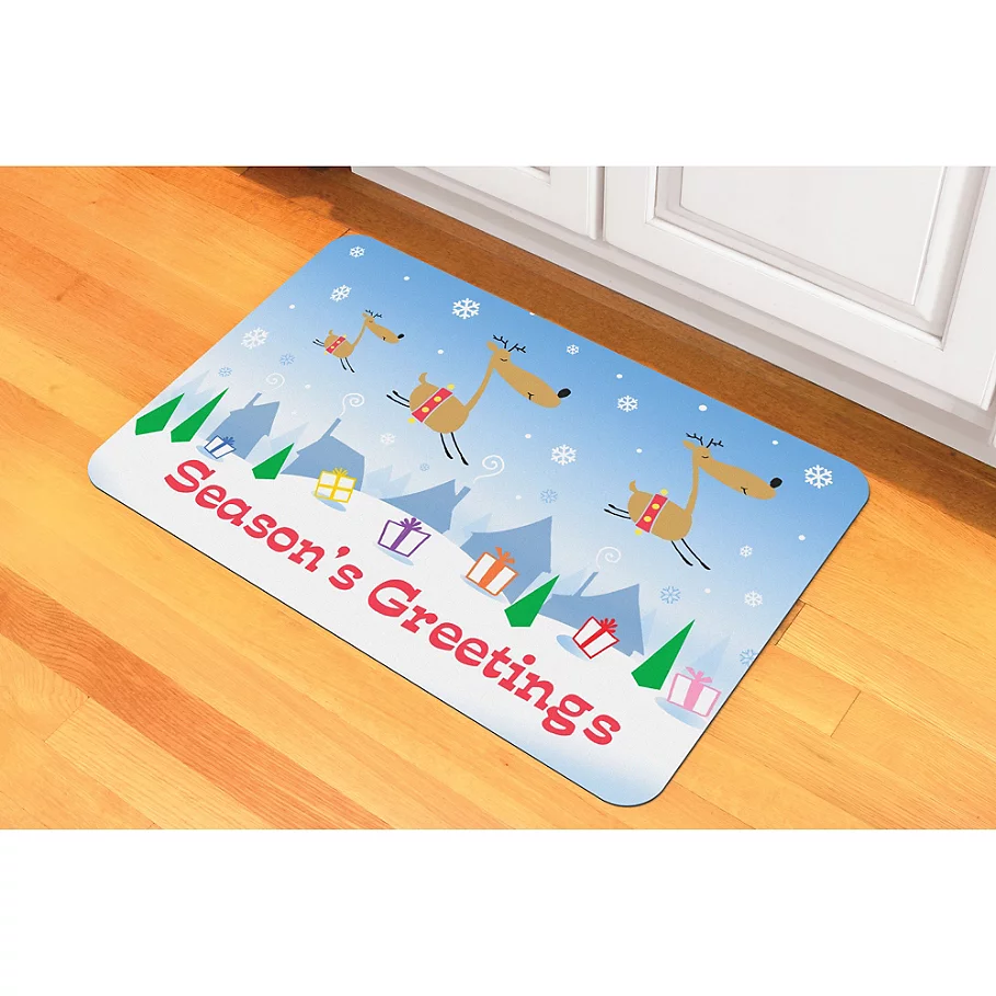  Bungalow Flooring Reindeer Seasons Greetings 18-Inch x 27-Inch Floor Mat