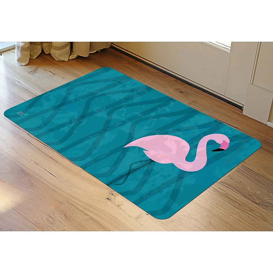  Bungalow Flooring 23-Inch x 36-Inch Flamingo Kitchen Mat