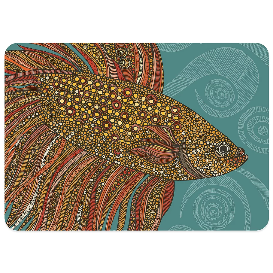  Bungalow Flooring Beta Fish 23-Inch x 36-Inch Decorative Kitchen Mat