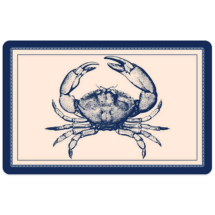 Bungalow Flooring 23-Inch x 36-Inch Nautical Crab Accent Kitchen Mat