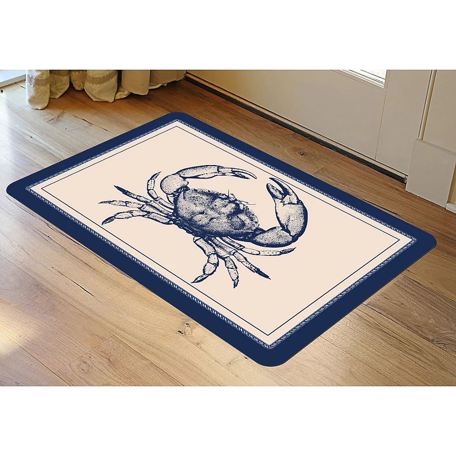  Bungalow Flooring 23-Inch x 36-Inch Nautical Crab Accent Kitchen Mat