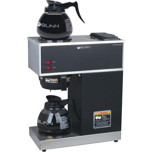  BUNN - FBA_33200.0015 Bunn 33200.0015 VPR-2GD 12-Cup Pourover Commercial Coffee Brewer with Upper and Lower Warmers and Two Glass Decanters, Black, Stainless, Standard