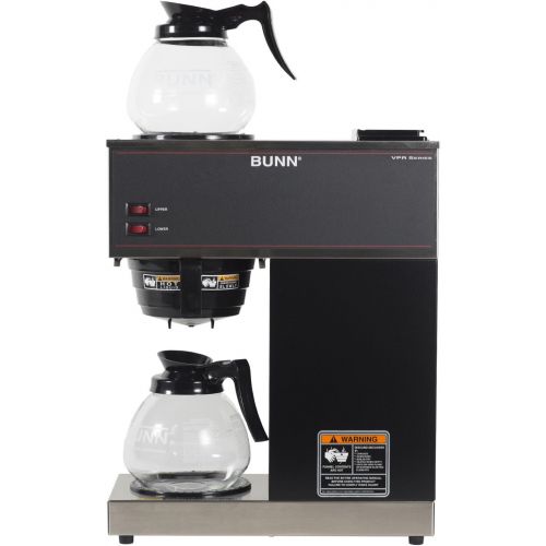  BUNN - FBA_33200.0015 Bunn 33200.0015 VPR-2GD 12-Cup Pourover Commercial Coffee Brewer with Upper and Lower Warmers and Two Glass Decanters, Black, Stainless, Standard