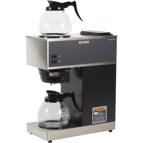  BUNN - FBA_33200.0015 Bunn 33200.0015 VPR-2GD 12-Cup Pourover Commercial Coffee Brewer with Upper and Lower Warmers and Two Glass Decanters, Black, Stainless, Standard