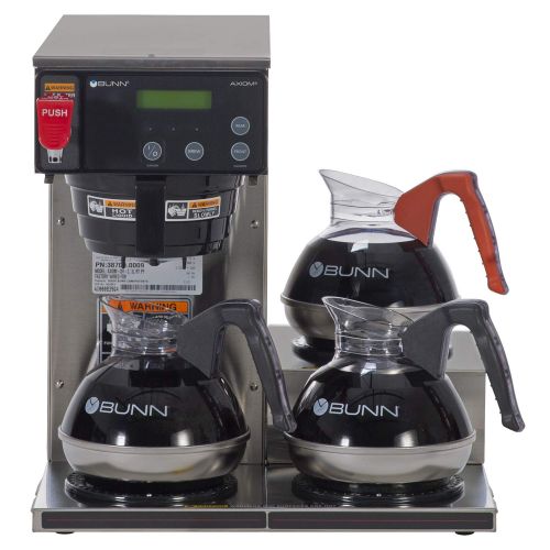  BUNN Axiom 15-3, Automatic Commercial 12-Cup Coffee Maker, 3 Lower Warmers, 38700.0002