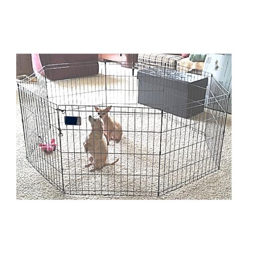  Bunny Rabbit Pen Exercise Indoor 30-Inch with Door House Pet Dog 8 Panel Gate Yard Enclosure X Pen Xpen Fence Playpen & eBook by OISTRIA