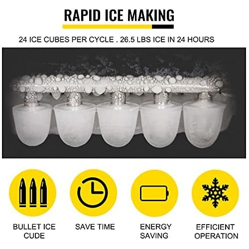  [아마존베스트]BuoQua BuoQu 12kg Ice Cube Maker with LCD Display Ice Cube Tray Black Commercial Ice Maker