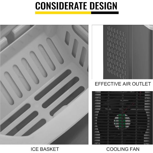  [아마존베스트]BuoQua BuoQu 12kg Ice Cube Maker with LCD Display Ice Cube Tray Black Commercial Ice Maker