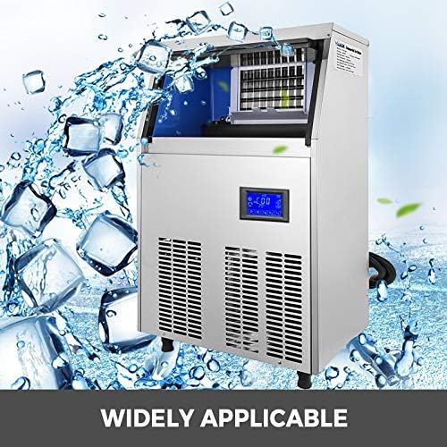  [아마존베스트]BuoQua 50 kg Commercial Ice Maker 220 V Ice Cube Tray Commercial Ice Cube Tray Stainless Steel with Drain Pump and LCD Screen