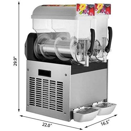  [아마존베스트]BuoQua 2x15l Slusheis Machine 600W Slush Maker Commercial Slush Ice Machine Slush Ice Machine Frozen Drink